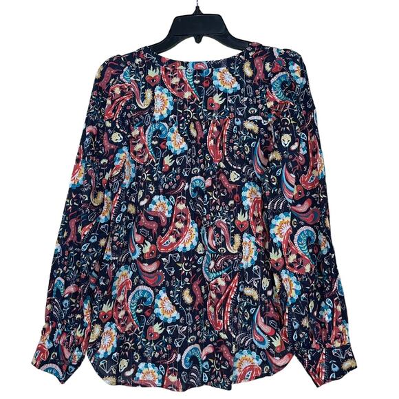 Paisley Long Sleeve V-Neck Blouse Animal Print Mystical - Picture 4 of 12